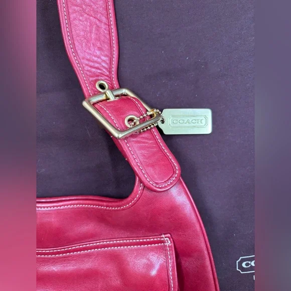 Rare Vintage Y2K Coach Legacy Saddle Bag 9340 Cherry Red - Picture 5 of 7